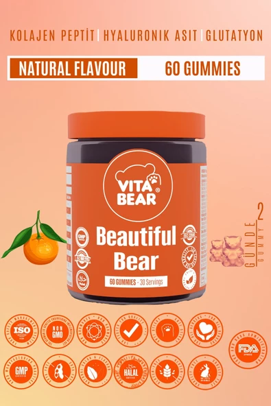 Vita Bear Beautiful Bear Cilt Vitamini 60 Adet Gummies - 2