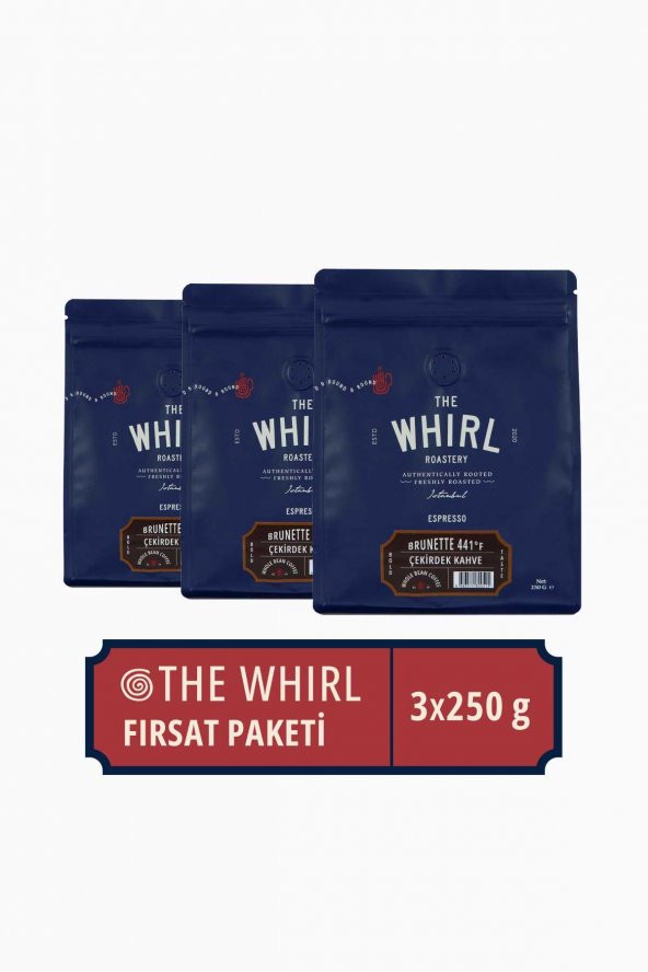 The Whirl Filtre Espresso Brunette 441°F Çekirdek Kahve 3lü Fırsat Paketi