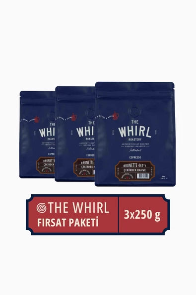 The Whirl Filtre Espresso Brunette 441°F Çekirdek Kahve 3'lü Fırsat Paketi