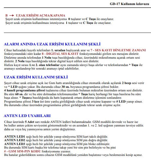 Electrosec GD -17 GSM Arama Modülü - 5