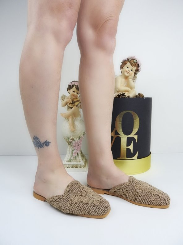 Sue Vizon Hasır Işlemeli Önü Kapalı Terlik - Resim 2