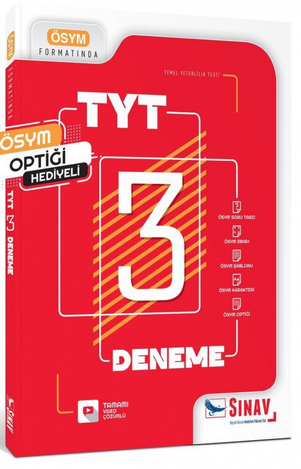 Sınav Yayınları TYT Tamamı Video Çözümlü 3 Deneme