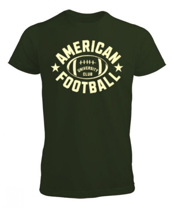 Amerikan futbolu Haki Yeşili Erkek Tişört