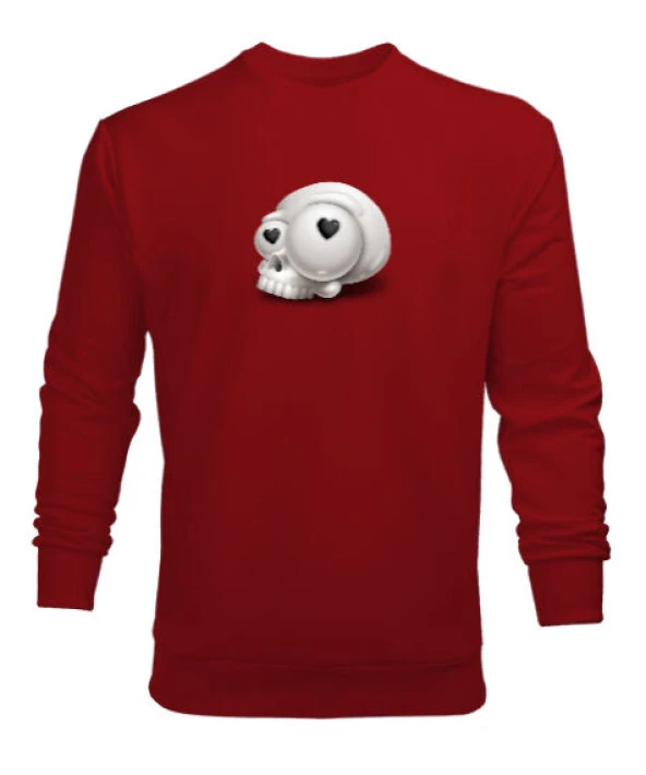 Comic Skull Kırmızı Erkek Sweatshirt