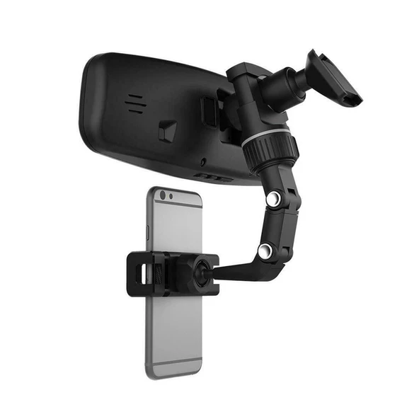 LinkTech H765 Dikiz Aynası Araç İçi Telefon Tutucu Siyah - 2