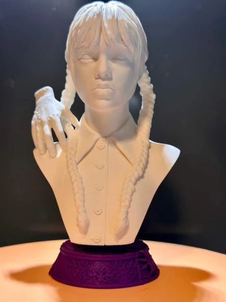 Wednesday Addams Family Thing Biblo Büst Tip-2 /3d Baskı Aksiyon Figürü Hediyelik Kişiye Özel ürün görseli 1