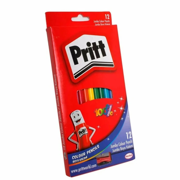 Pritt 12 Renk Kuru Boya Kalemi Tam Boy