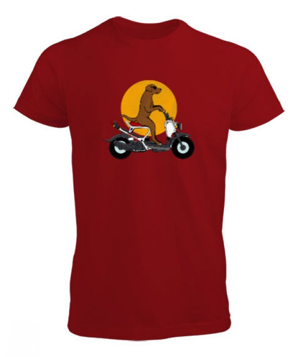 Dog Bike  Kırmızı Erkek Tişört