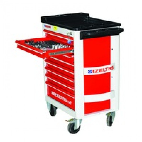 İzeltaş Pro 8 Mobil Takım Dolabı 8 Çekmeceli 206 Parça Dolu - 8241001209 - 2