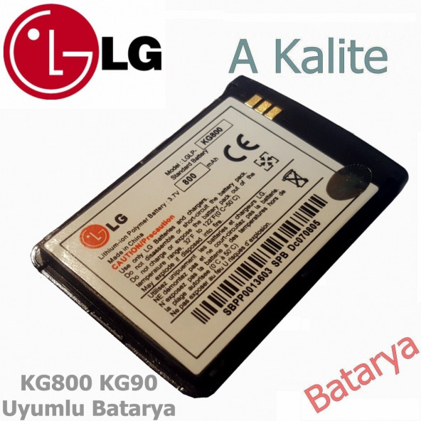 LG Uyumlu KG800 KG90 KG-800 KG-90 KG 800 Uyumlu Yedek Batarya
