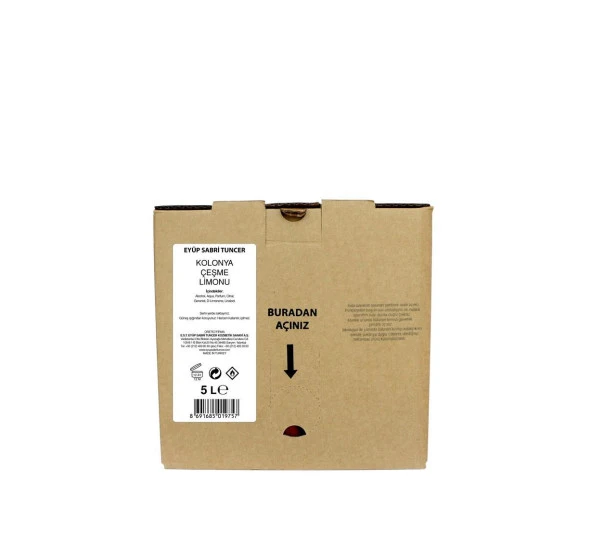 Eyüp Sabri Tuncer Çeşme Limonu Kolonyası 5 Litre - Bag in Box Endüstriyel