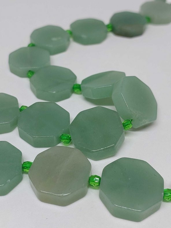 Aventurin Taşı Sekizgen Şekilli YARIM Dizi (35690) (Toplam 7 adet taş) ürün görseli