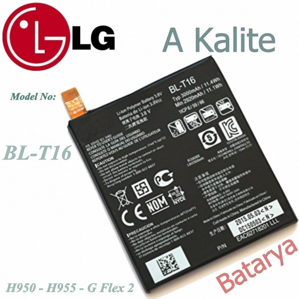 Lg G Flex 2 Bl-T16 Batarya Pil H850 Uyumlu Yedek Batarya