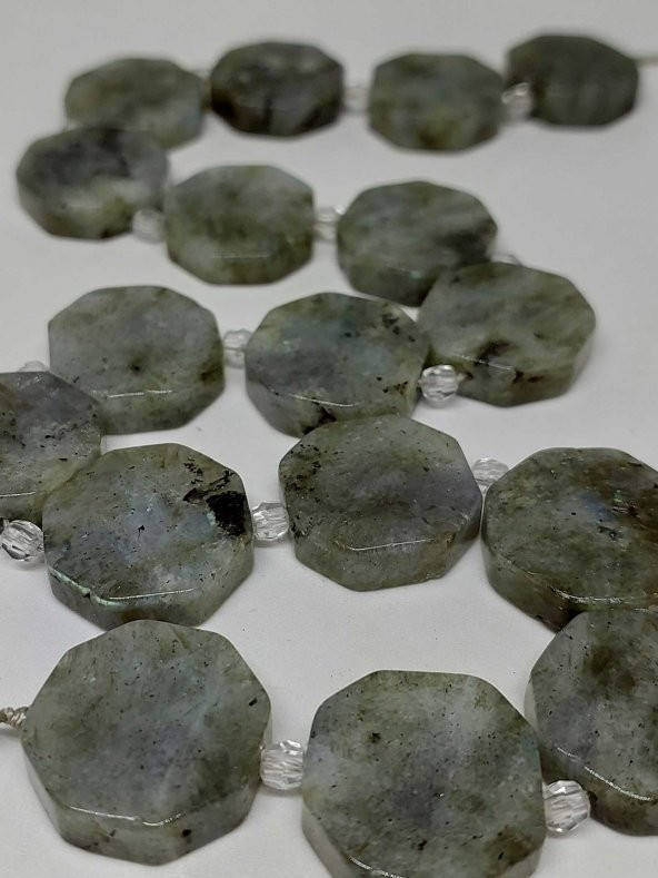 Labradorit Taşı Sekizgen Şekilli/adet (35695-1) - Resim 2