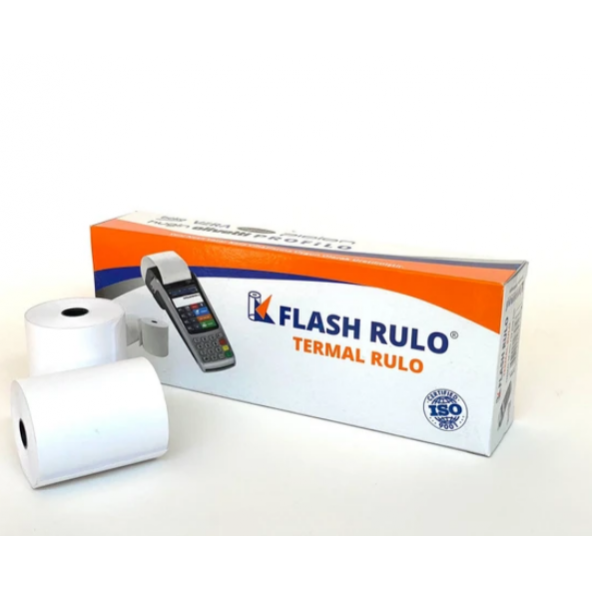 Flash Rulo 100 Adet 10 Paket 56 x 16 Yazar Kasa ve Pos Makinesi Termal Kağıt Rulosu - 5