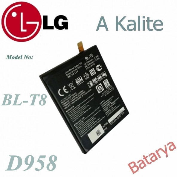 LG BL-T8 Batarya D958 Uyumlu Yedek Batarya