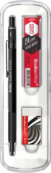 Scrikss Graphx 0.5mm Mekanik Kurşun Kalem 3'lü Set Siyah