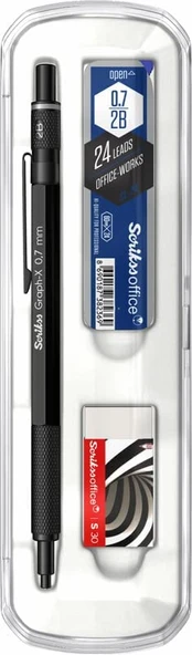 Scrikss Graphx 0.7mm Mekanik Kurşun Kalem 3'lü Set Siyah ürün görseli
