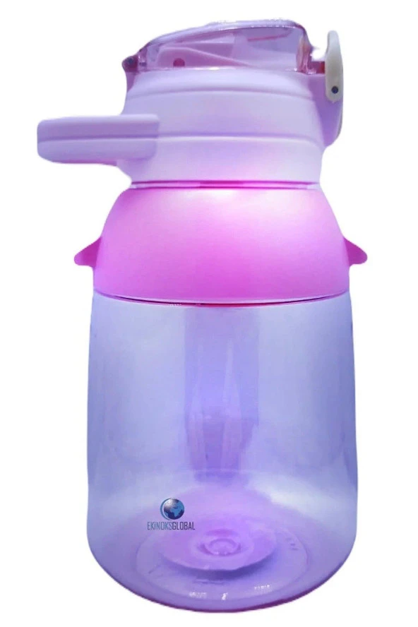 Vagonlife Boyun Askılı Pipetli Kilitli Kapak 800 Ml Okul Su Matarası (Karışık Renk 1 Adet) - 7