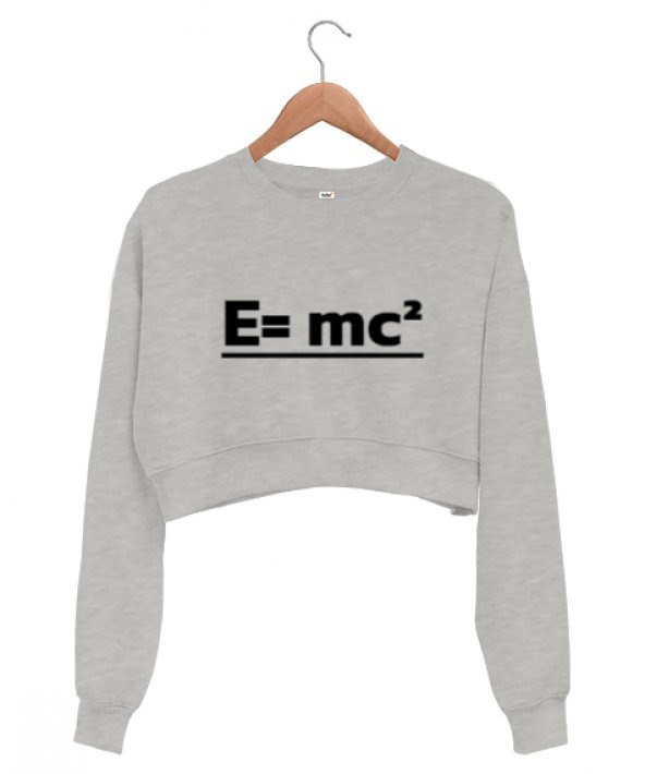 Emc² Gri Kadın Crop Sweatshirt