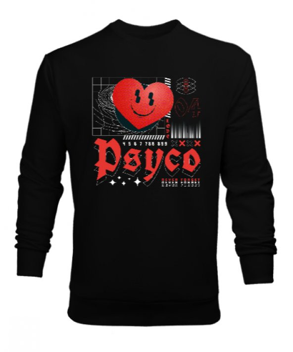 Pysco - Psiko Siyah Erkek Sweatshirt