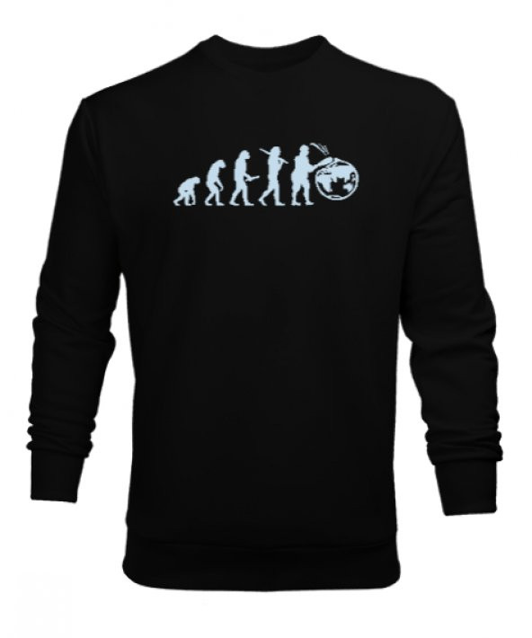 World Evulation - Evrim Siyah Erkek Sweatshirt