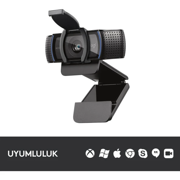 Logitech ProHD 1080P Streaming Webcam 1080p/30 fps - 720p/30 fps - Resim 8