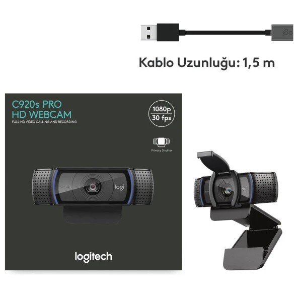 Logitech ProHD 1080P Streaming Webcam 1080p/30 fps - 720p/30 fps - Resim 10