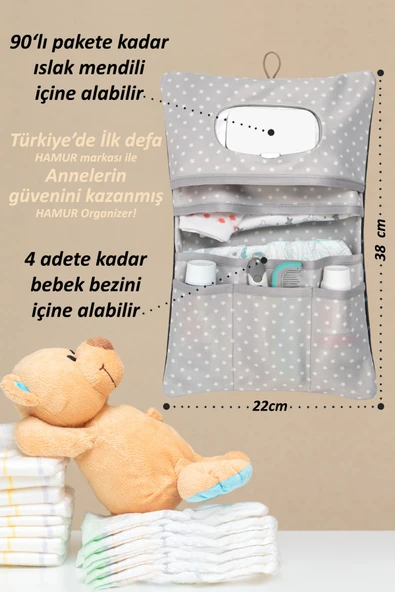 Anne Bebek Bakım Çantası Yenidoğan Alt Açma Değiştirme Düzenleyici Çantası Organizer Anchor - Resim 5