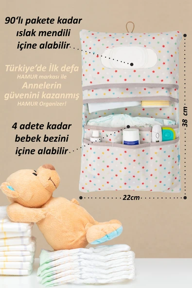 Anne Bebek Bakım Çantası Yenidoğan Alt Açma Değiştirme Düzenleyici Çantası Organizer Dream - Resim 5