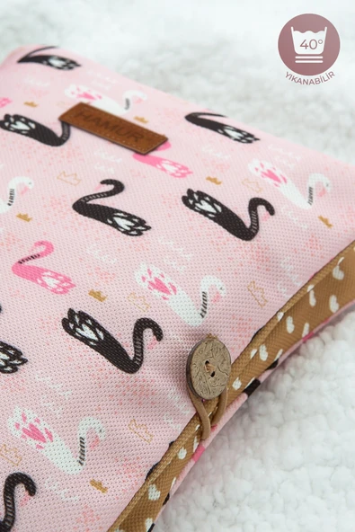 Anne Bebek Bakım Çantası Yenidoğan Alt Açma Değiştirme Düzenleyici Çantası Organizer Kuğu - Resim 8