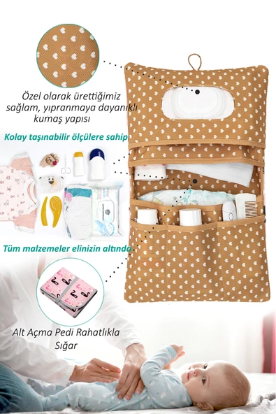 Anne Bebek Bakım Çantası Yenidoğan Alt Açma Değiştirme Düzenleyici Çantası Organizer Kuğu - Resim 7