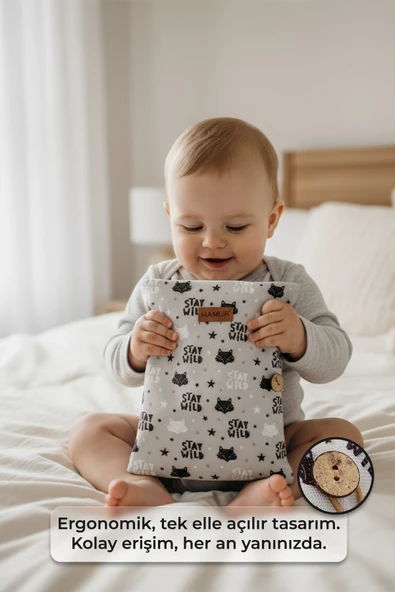 Anne Bebek Bakım Çantası Yenidoğan Alt Açma Değiştirme Düzenleyici Çantası Organizer Fox - 3