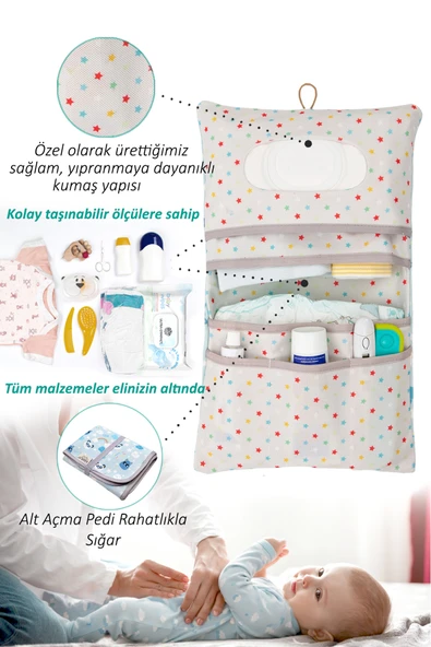 Anne Bebek Bakım Çantası Yenidoğan Alt Açma Değiştirme Düzenleyici Çantası Organizer Dream - Resim 7