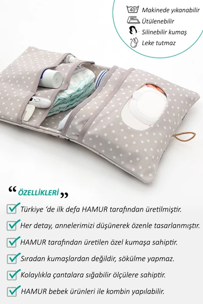 Anne Bebek Bakım Çantası Yenidoğan Alt Açma Değiştirme Düzenleyici Çantası Organizer Fox - 3