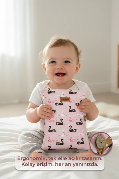 Anne Bebek Bakım Çantası Yenidoğan Alt Açma Değiştirme Düzenleyici Çantası Organizer Kuğu - Resim 3