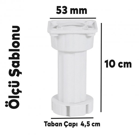 Mobilya Baza Mutfak Dolap Masa Puf Sehpa TV Ünitesi Ayağı Ayarlanabilir 10 cm Beyaz Ayak - 3