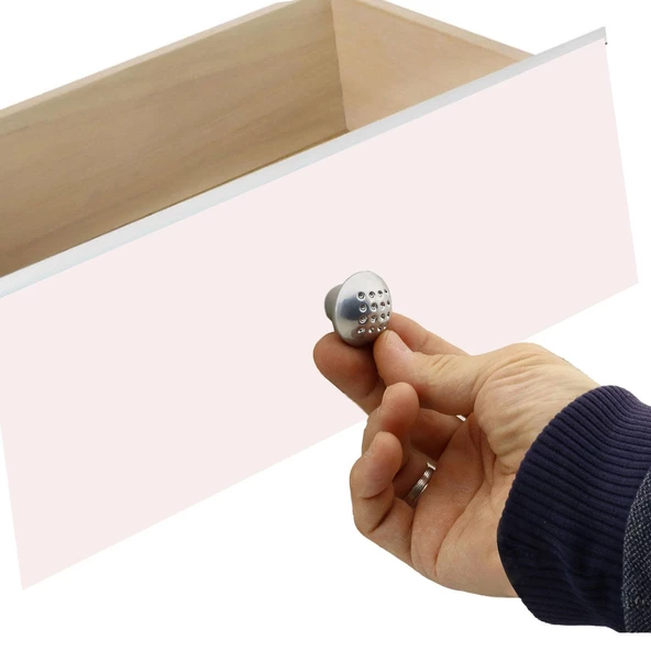 Noktalı Mantar Düğme Kulp Çekmece Dolap Dolabı Kulpu Kulbu Krom (4 ADET) Mobilya Mutfak Kulpları - Resim 2