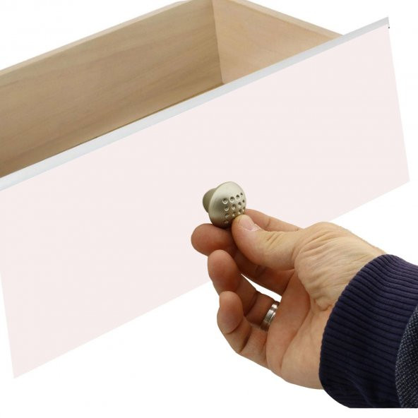 Yuvarlak Düğme Kulp Çekmece Dolap Kapak Kulpu Kulbu Saten Metal Kulp - Resim 3