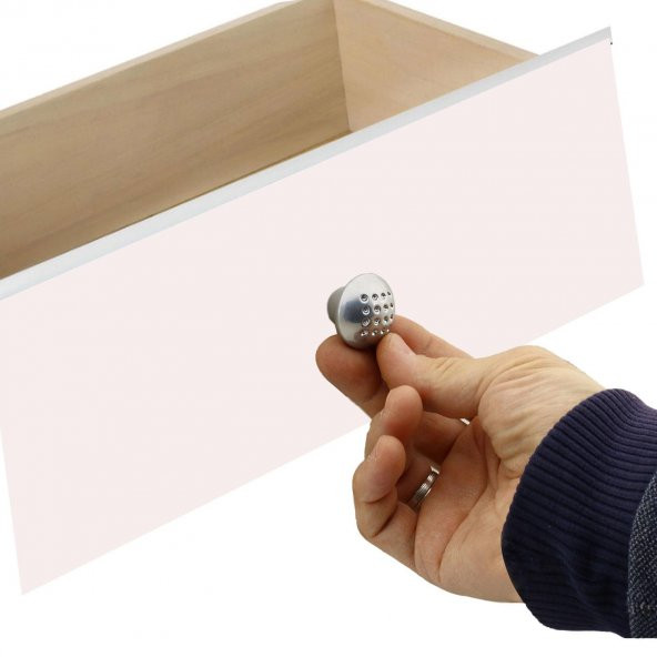 Yuvarlak Düğme Kulp Çekmece Dolap Kapak Kulpu Kulbu Krom Metal Kulp - Resim 3