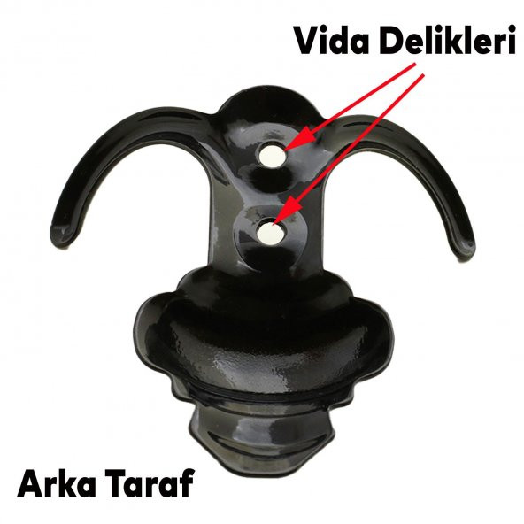 Vestiyer Duvar Askısı Kapı Dolap Elbise Askılığı Siyah Metal Askı - 3