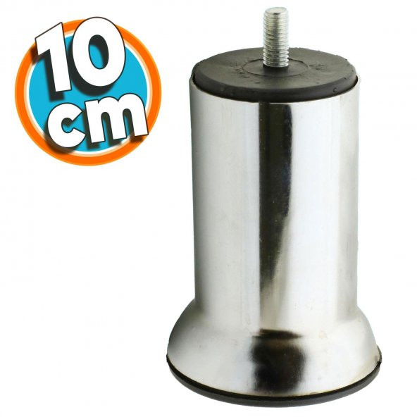 Mobilya Metal Kanepe Puf Baza Koltuk Orta Destek Ayağı M8 Civata Krom Metal Ayak 10 Cm ürün görseli