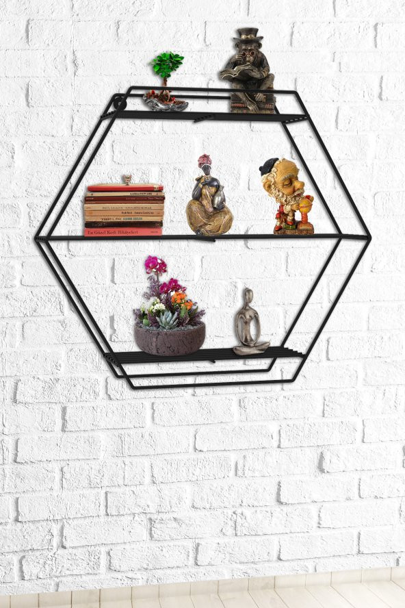 Altıgen Duvar Rafı