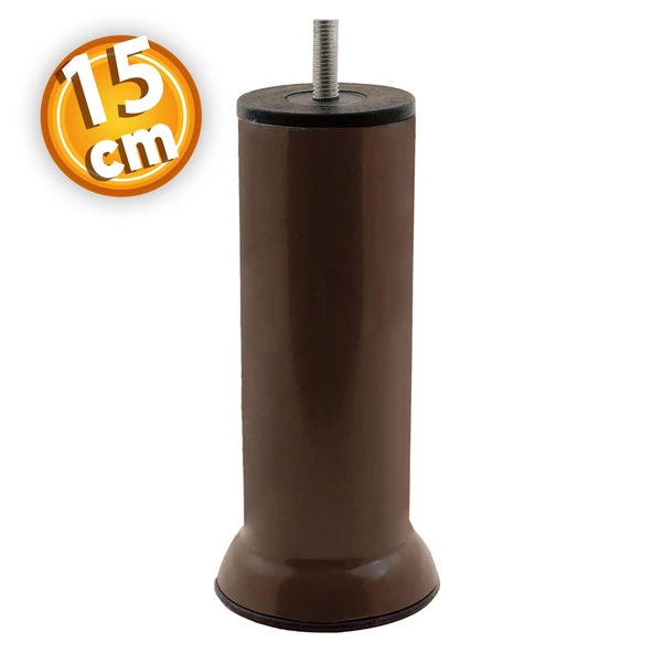 Mobilya Kanepe Baza Çekyat Koltuk Destek Yükseltme Ayağı M8 Civata Kahverengi Metal Ayakları 15 Cm