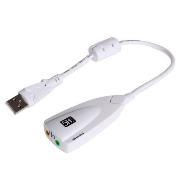USB harici ses kartı Usb 7.1   5HV2 usb 2.0 ses kartı beyaz