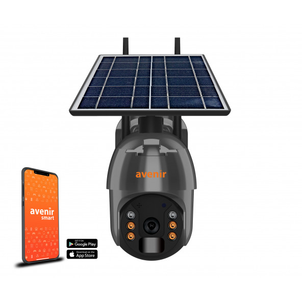 Avenir Av-S250 2Mp Güneş Enerjili Solar ve İnsan Algılama Özellikli Akıllı Wifi Kamera-App Kontrol