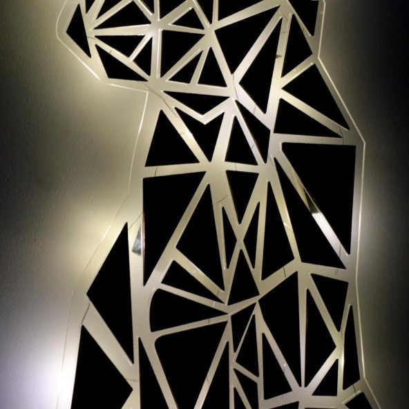 Veraart Işıklı Geometrik Kedi Duvar Dekorlu Gece Lambası 80 cm - 10