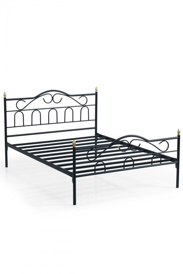 Truva Çift Kişilik Başlıklı Yatak Odası Ferforje Metal Karyola 180x200 Ölçülü - 2