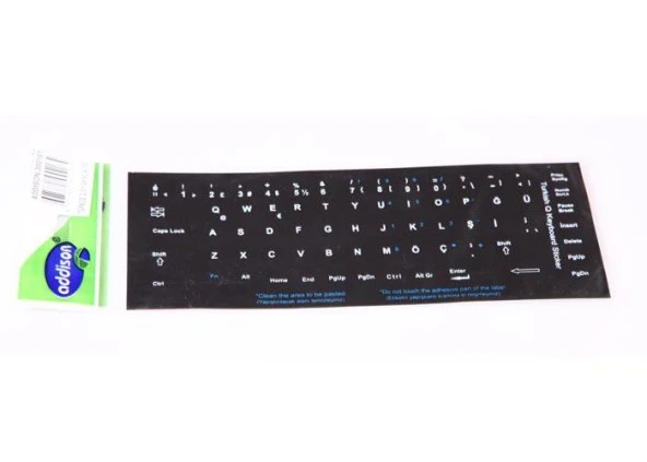 ADDISON KLAVYE STICKER 300161 TURKCE Q SIYAH - 2