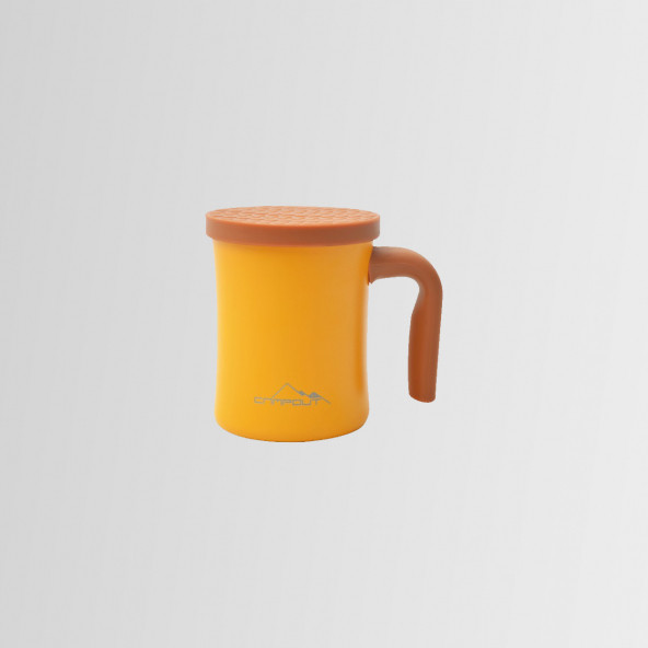 Nurgaz NG-174-S Campout Çift Katmanlı Termos Kamp Bardak Kupa Sarı